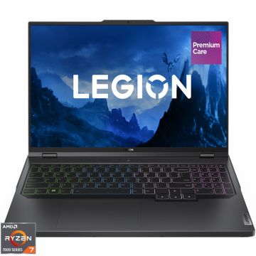 Laptop Lenovo Gaming 16'' Legion Pro 5 16ARX8, WQXGA IPS 240Hz G-Sync, Procesor AMD Ryzen™ 7 7745HX (32M Cache, up to 5.1 GHz), 32GB DDR5, 1TB SSD, GeForce RTX 4060 8GB, No OS, Onyx Grey, 4-Zone RGB Backlit Keyboard, 3Yr Onsite Premium Care