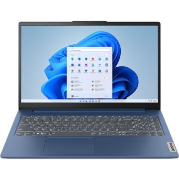 Lenovo Laptop Lenovo Ideapad Slim 3, AMD Ryzen 5 7530U, 15.6 inch FHD, 16GB RAM, 512GB SSD, Windows 11 Home, Albastru