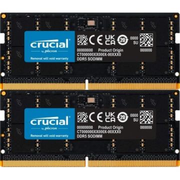 Memorii laptop SO-DIMM Crucial 64GB(2x32GB), DDR5-4800MHz, CL40, Dual Channel