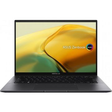 Asus Laptop Asus Zenbook UM3402YA, AMD Ryzen 7 7730U, 14 inch 2.8K, 16GB RAM, 1TB SSD, Windows 11 Home, Negru