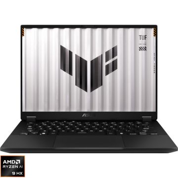 Laptop ASUS Gaming 14'' TUF A14 FA401WU, 2.5K 165Hz, Procesor AMD Ryzen™ AI 9 HX 370 (24M Cache, up to 5.1 GHz), 16GB LPDDR5X, 1TB SSD, GeForce RTX 4050 6GB, No OS, Jaeger Gray