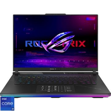 Laptop ASUS Gaming 16'' ROG Strix SCAR 16 G634JZR, QHD+ 240Hz G-Sync, Procesor Intel® Core™ i9 14900HX (36M Cache, up to 5.80 GHz), 64GB DDR5, 1TB SSD, GeForce RTX 4080 12GB, Win 11 Pro, Off Black