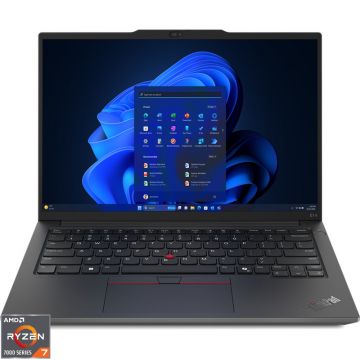 Laptop Lenovo 14'' ThinkPad E14 Gen 6, WUXGA IPS, Procesor AMD Ryzen™ 7 7735HS (16M Cache, up to 4.75 GHz), 16GB DDR5, 512GB SSD, AMD Radeon 680M, Win 11 Pro, Black