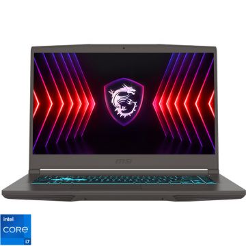 Laptop MSI Gaming 15.6'' Thin 15 B12UCX, FHD 144Hz, Procesor Intel® Core™ i7-12650H (24M Cache, up to 4.70 GHz), 16GB DDR4, 512GB SSD, GeForce RTX 2050 4GB, Free DOS, Cosmos Gray