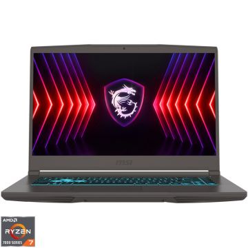 Laptop MSI Gaming 15.6'' Thin A15 B7VF, FHD 144Hz, Procesor AMD Ryzen™ 7 7735HS (16M Cache, up to 4.75 GHz), 16GB DDR5, 1TB SSD, GeForce RTX 4060 8GB, Free DOS, Cosmos Gray