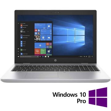 Laptop Refurbished HP ProBook 650 G4, Intel Core i5-8250U 1.60 - 3.40GHz, 8GB DDR4, 256GB SSD, 15.6 Inch Full HD, Webcam + Windows 10 Pro