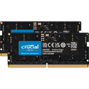 Memorii laptop SO-DIMM Crucial CT2K16G48C40S5 32GB, DDR5-4800MHz, CL40, Dual Channel