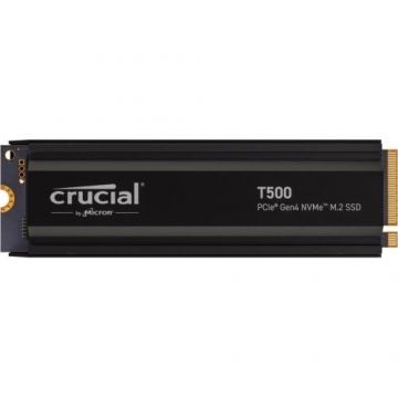 SSD Crucial T500 Heatsink, 4TB, PCI Express 4.0 x4, M.2 2280