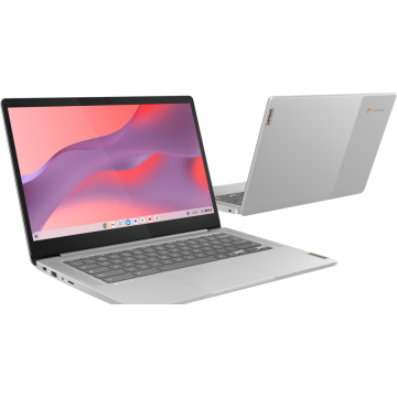 Laptop IdeaPad Slim 3 FHD 14 inch MediaTek Kompanio 520 8GB 128GB SSD Chrome Cloud Grey