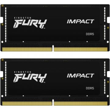 Memorie notebook Kingston FURY Impact, 64GB, DDR5, 5600MHz, CL40, 1.1v, Dual Channel Kit