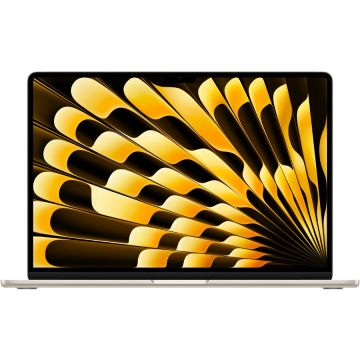 Apple Laptop Apple MacBook Air 15.3'', cu procesor Apple M3, 8 nuclee CPU si 10 nuclee GPU, 24GB, 512GB, Starlight