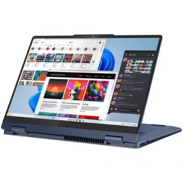 Laptop 2in1 Lenovo IdeaPad 5 14AHP9 (Procesor AMD Ryzen™ 7 8845HS (16M Cache, up to 5.1 GHz), 14inch WUXGA Touch, 16GB, 1TB SSD, AMD Radeon 780M, Albastru)