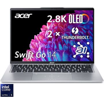 Acer Laptop Acer Swift Go, Intel Ultra 5 125U, 2.8K, 14 Inch, 16GB RAM, gri