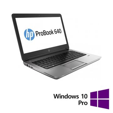 Laptop Refurbished HP ProBook 640 G1, Intel Core i5-4200M 2.50 - 3.10GHz, 8GB DDR3, 128GB SSD, 14 Inch HD, Webcam + Windows 10 Pro