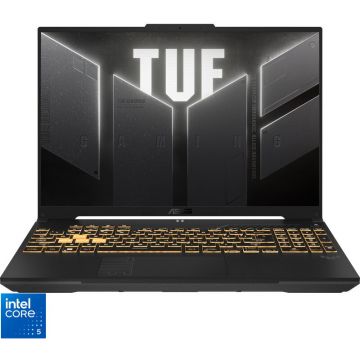 Asus Laptop ASUS Gaming 16'' TUF F16 FX607VU, FHD+ 144Hz, Procesor Intel® Core™ 5 210H (12M Cache, up to 4.80 GHz), 16GB DDR5, 1TB SSD, GeForce RTX 4050 6GB, No OS, Mecha Gray