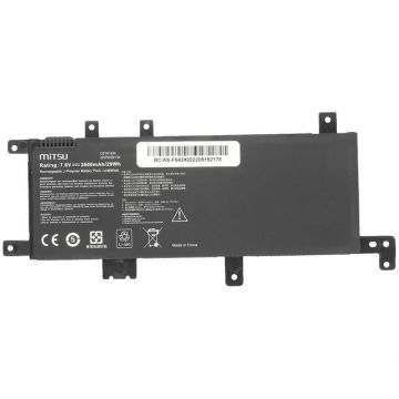 Mitsu Baterie pentru Asus F542, Mitsu, 3800 mAh, 7.6 - 7.4 V, Negru