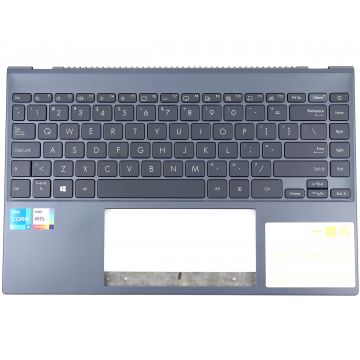 Tastatura Asus ZenBook 13 UX325JA Neagra cu Palmrest Gri fara TouchPad iluminata backlit Tastatura Asus ZenBook 13 UX325JA Neagra cu Palmrest Gri fara TouchPad iluminata backlit
