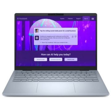 Dell Laptop Dell 14 Plus DB14250, Intel Core Ultra 7 256V, 14 inch WUXGA Touch, 16GB RAM, 1TB SSD, Windows 11 Home, Albastru Dell Laptop Dell 14 Plus DB14250, Intel Core Ultra 7 256V, 14 inch WUXGA Touch, 16GB RAM, 1TB SSD, Windows 11 Home, Albastru