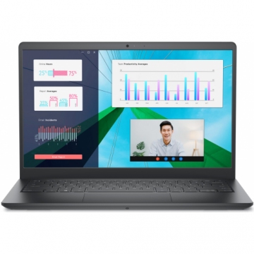 Dell Laptop DELL Vostro 3430, 35.6 cm (14) Full HD, Intel® Core™ i5 1335U, 16 GB DDR4 DRAM, 256 GB SSD, Intel Iris Xe Graphics, Windows 11 Pro, Negru Dell Laptop DELL Vostro 3430, 35.6 cm (14) Full HD, Intel® Core™ i5 1335U, 16 GB DDR4 DRAM, 256 GB SSD, Intel Iris Xe Graphics, Windows 11 Pro, Negru