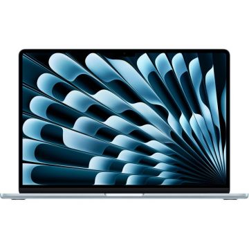 Apple Laptop Apple MacBook Air 15.3, Liquid Retina, Apple M4 chip 10-core CPU, 16GB, 512GB SSD, Apple M4 10-core GPU, macOS, Albastru deschis Apple Laptop Apple MacBook Air 15.3, Liquid Retina, Apple M4 chip 10-core CPU, 16GB, 512GB SSD, Apple M4 10-core GPU, macOS, Albastru deschis