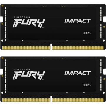 Kingston Memorie RAM Kingston FURY Impact, Capacitate 32GB, DDR5, Frecventa 5600MHz, Latenta CL40, 1.1 V, Dual Channel Kit KS DDR5 32GB 5600MHZ KF556S40IBK2-32 Kingston Memorie RAM Kingston FURY Impact, Capacitate 32GB, DDR5, Frecventa 5600MHz, Latenta CL40, 1.1 V, Dual Channel Kit KS DDR5 32GB 5600MHZ KF556S40IBK2-32