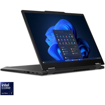 Lenovo Laptop Lenovo ThinkPad X13 2-in-1 Gen 5, Display 13.3'' WUXGA 1920x1200, IPS, Touch, Procesor Intel® Core™ Ultra 7 155U, Memorie RAM 16GB LPDDR5X, Capacitate de stocare 512GB SSD, Placa video integrata Intel Graphics, Windows 11 Pro, Negru Lenovo Laptop Lenovo ThinkPad X13 2-in-1 Gen 5, Display 13.3'' WUXGA 1920x1200, IPS, Touch, Procesor Intel® Core™ Ultra 7 155U, Memorie RAM 16GB LPDDR5X, Capacitate de stocare 512GB SSD, Placa video integrata Intel Graphics, Windows 11 Pro, Negru