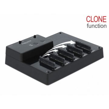Delock Docking station USB 3.0 la 5 x SSD/HDD SATA cu functie de clona, Delock 64098 Delock Docking station USB 3.0 la 5 x SSD/HDD SATA cu functie de clona, Delock 64098