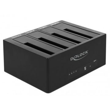 Delock Docking Station USB 3.0 pentru 4 x HDD/SSD SATA 2.5+3.5 + Functie Clona, Delock 64063 Delock Docking Station USB 3.0 pentru 4 x HDD/SSD SATA 2.5+3.5 + Functie Clona, Delock 64063