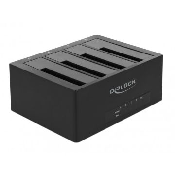 Delock Docking Station USB 3.1-C pentru 4 x HDD/SSD SATA 2.5+3.5, Delock 63930 Delock Docking Station USB 3.1-C pentru 4 x HDD/SSD SATA 2.5+3.5, Delock 63930