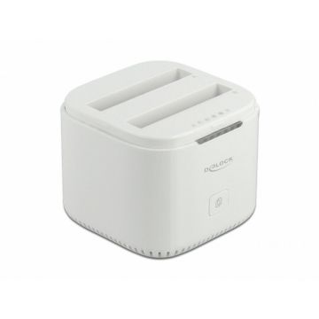 Delock Docking Station USB-C 3.2 pentru 2 x 2.5 SATA HDD / SSD cu functia de Clona, Delock 63084 Delock Docking Station USB-C 3.2 pentru 2 x 2.5 SATA HDD / SSD cu functia de Clona, Delock 63084