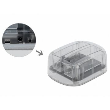Delock Docking Station USB-C pentru 2 x SATA HDD / SSD, Delock 64090 Delock Docking Station USB-C pentru 2 x SATA HDD / SSD, Delock 64090
