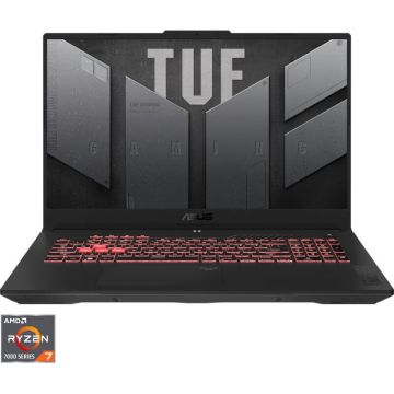 Asus Laptop Gaming ASUS TUF A17 FA707NUG, Procesor AMD Ryzen™ 7 7445HS, Display 17.3'' Full HD (1920x1080), IPS, Memorie RAM 16GB DDR5, Capacitate 1TB SSD, Placa video dedicata NVIDIA® GeForce RTX™ 4050 6GB GDDR6, No OS, Mecha Gray Asus Laptop Gaming ASUS TUF A17 FA707NUG, Procesor AMD Ryzen™ 7 7445HS, Display 17.3'' Full HD (1920x1080), IPS, Memorie RAM 16GB DDR5, Capacitate 1TB SSD, Placa video dedicata NVIDIA® GeForce RTX™ 4050 6GB GDDR6, No OS, Mecha Gray