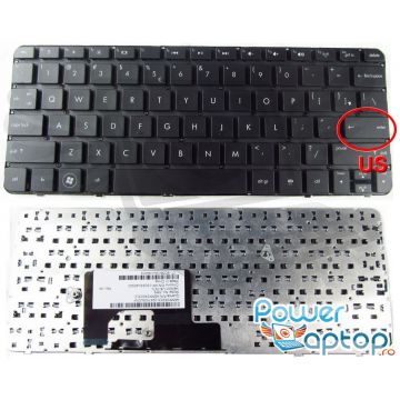 Tastatura HP Mini 110 3000 neagra layout US fara rama enter mic