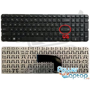 Tastatura HP Pavilion dv6 7000 layout US fara rama enter mic